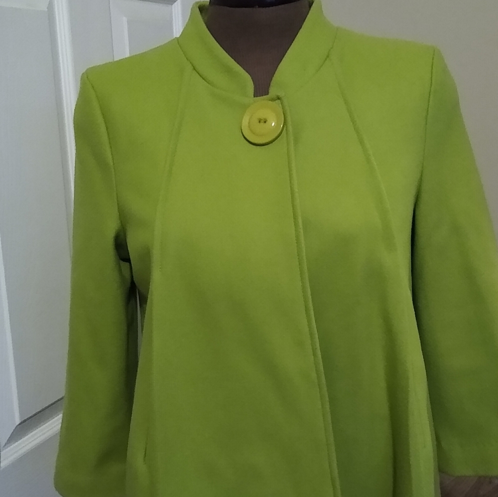 Tulle Green Wool Blend Anthropologie Coat